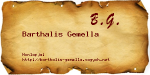 Barthalis Gemella névjegykártya